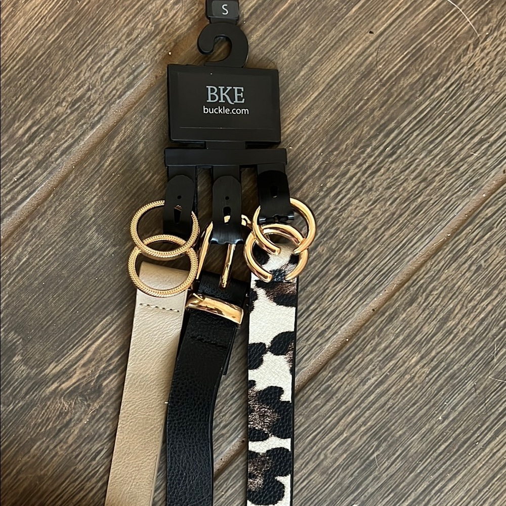 BKE Trio Belt Set with Gold Buckles